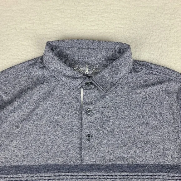 Bobby Jones Polo Shirt Mens Large Blue Striped Performance‎ Collection EC - Picture 3 of 13